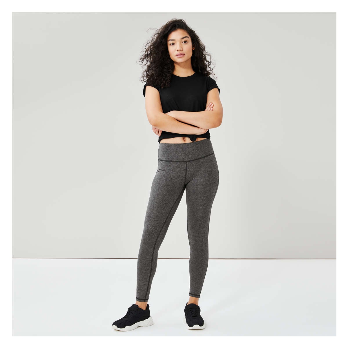 Active Legging in Charcoal Mix from Joe Fresh